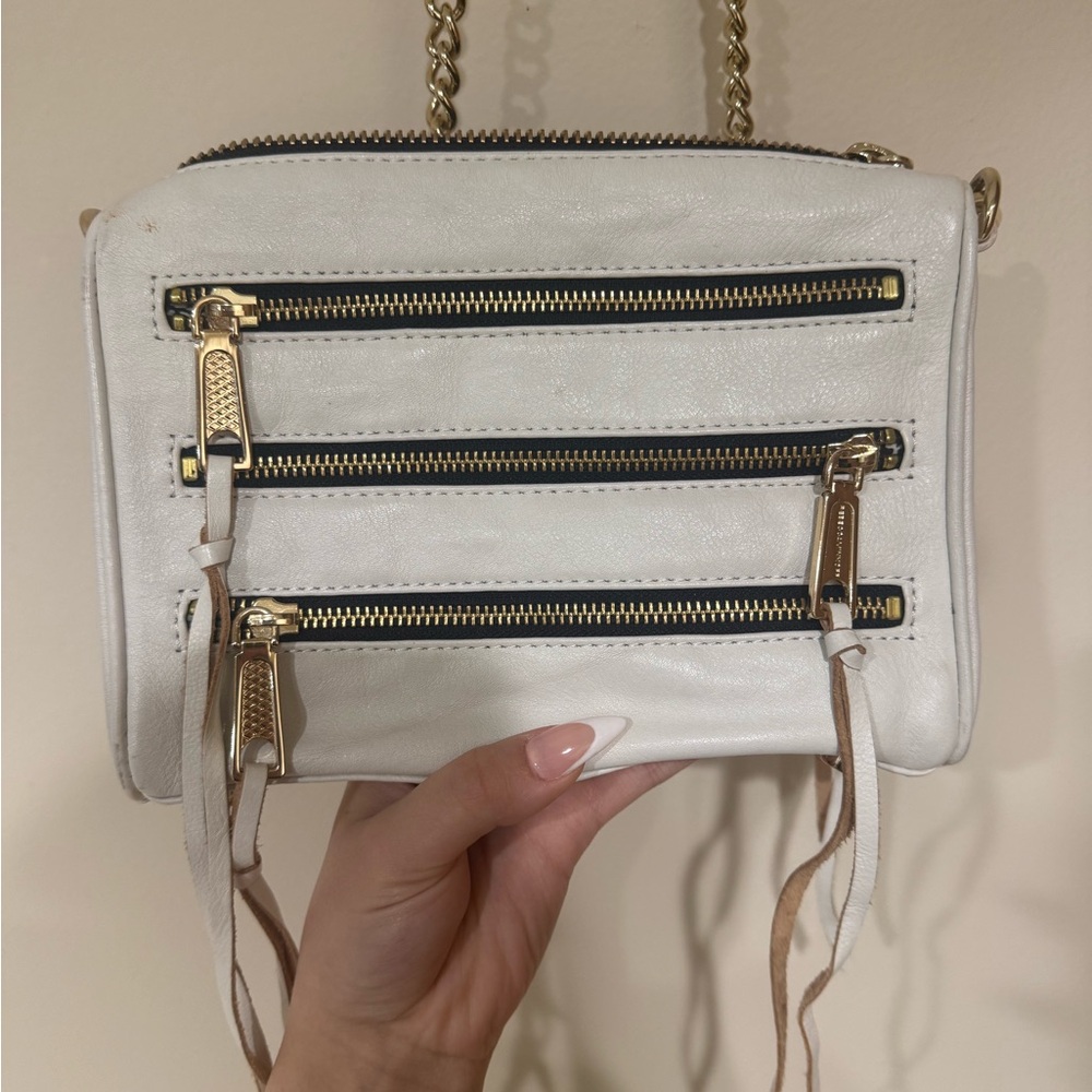 Elegant White Rebecca Minkoff 2000’s Leather Crossbody Bag
